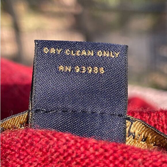 Brook Brothers Extra Fine Italian Merino Wool Red Black Turtleneck Size L - Picture 7 of 9